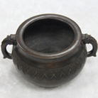 清晚期 紫砂龍耳紋香爐